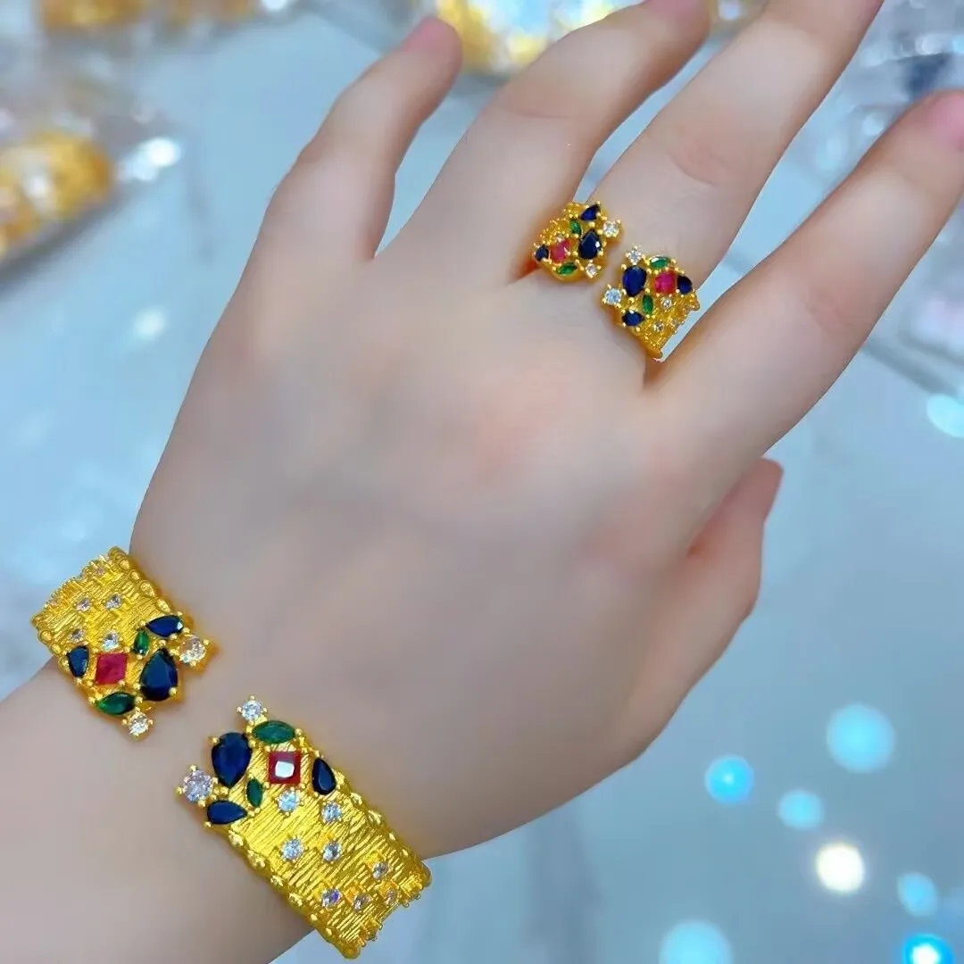 New Dubai Nigeria 24K Gold Plated Bracelet Ring Wedding Party Gift Jewelry Set for Lovers YY10603
New Dubai Nigeria 24K Gold Plated Bracelet Ring Wedding Party Gift Jewelry Set for Lovers YY10603