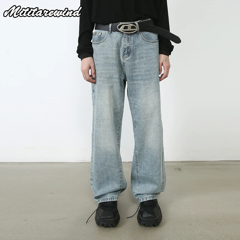 Hip Hop Streetwear Vintage Washed Blue Jeans Men Casual Mid-waist Straight Wide Leg Pants Baggy Jeans Korean Fashion Streetwear
Hip Hop Streetwear Vintage Washed Blue Jeans Men Casual Mid-waist Straight Wide Leg Pants Baggy Jeans Korean Fashion Streetwear
