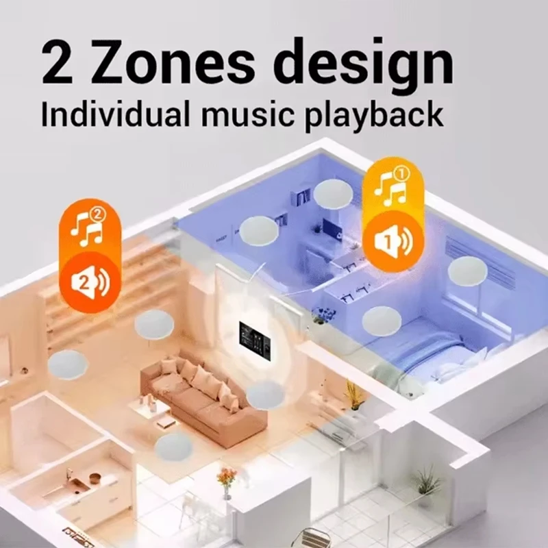 7 Inch Tuya Panel Control 8-Channel Wall Amplifier Touch Screen Intelligent Background Music System Support Play-ABFT