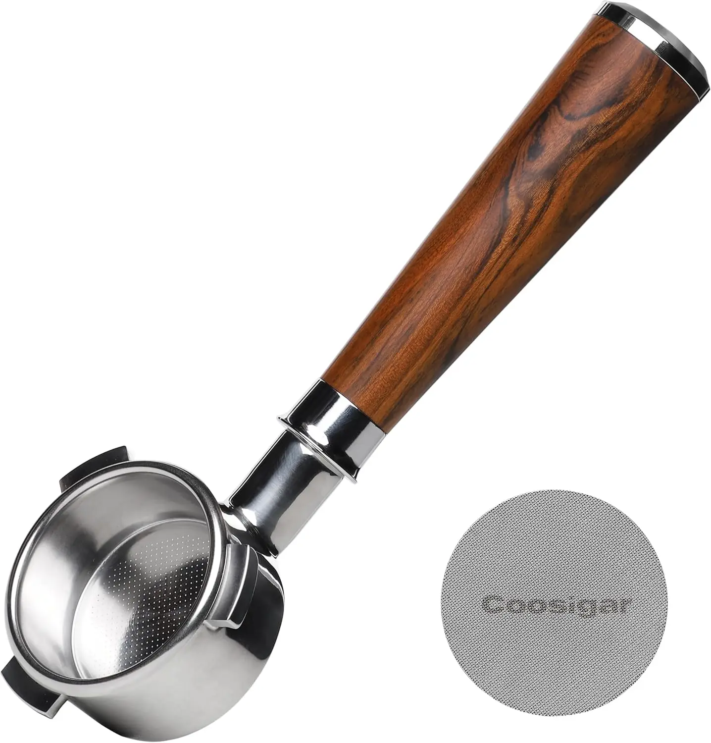 Бездонный портафильтр 54 мм с бесплатным ситечком для кофе-пакетов | Ручка из нержавеющей стали и красного дерева | Аксессуары для эспрессо
Бездонный портафильтр 54 мм с бесплатным ситечком для кофе-пакетов | Ручка из нержавеющей стали и красного дерева | Аксессуары для эспрессо