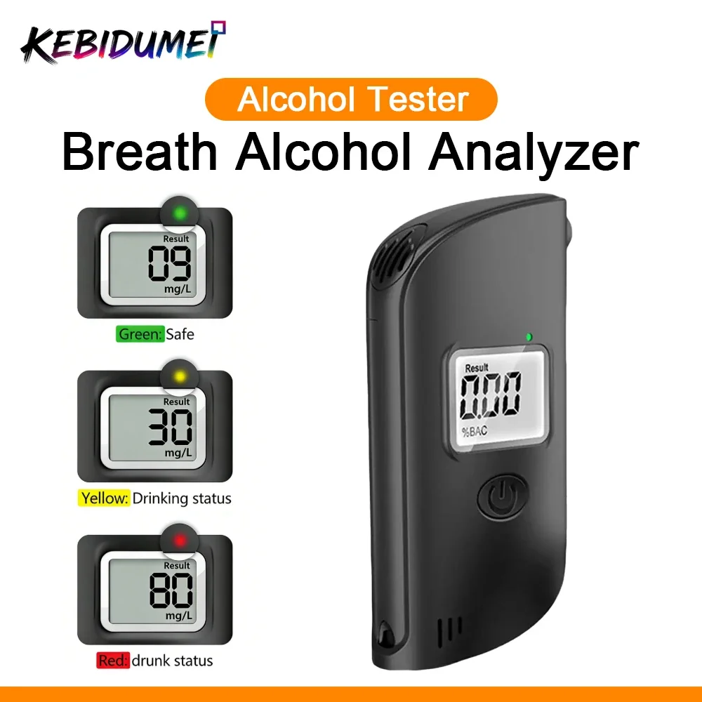 KEBIDUMEI цифровой тестер алкоголя, анализатор алкоголя в выдыхаемом воздухе с ЖК-дисплеем, анализатор вождения в память, тест с легкими автомобильными аксессуарами
KEBIDUMEI цифровой тестер алкоголя, анализатор алкоголя в выдыхаемом воздухе с ЖК-дисплеем, анализатор вождения в память, тест с легкими автомобильными аксессуарами