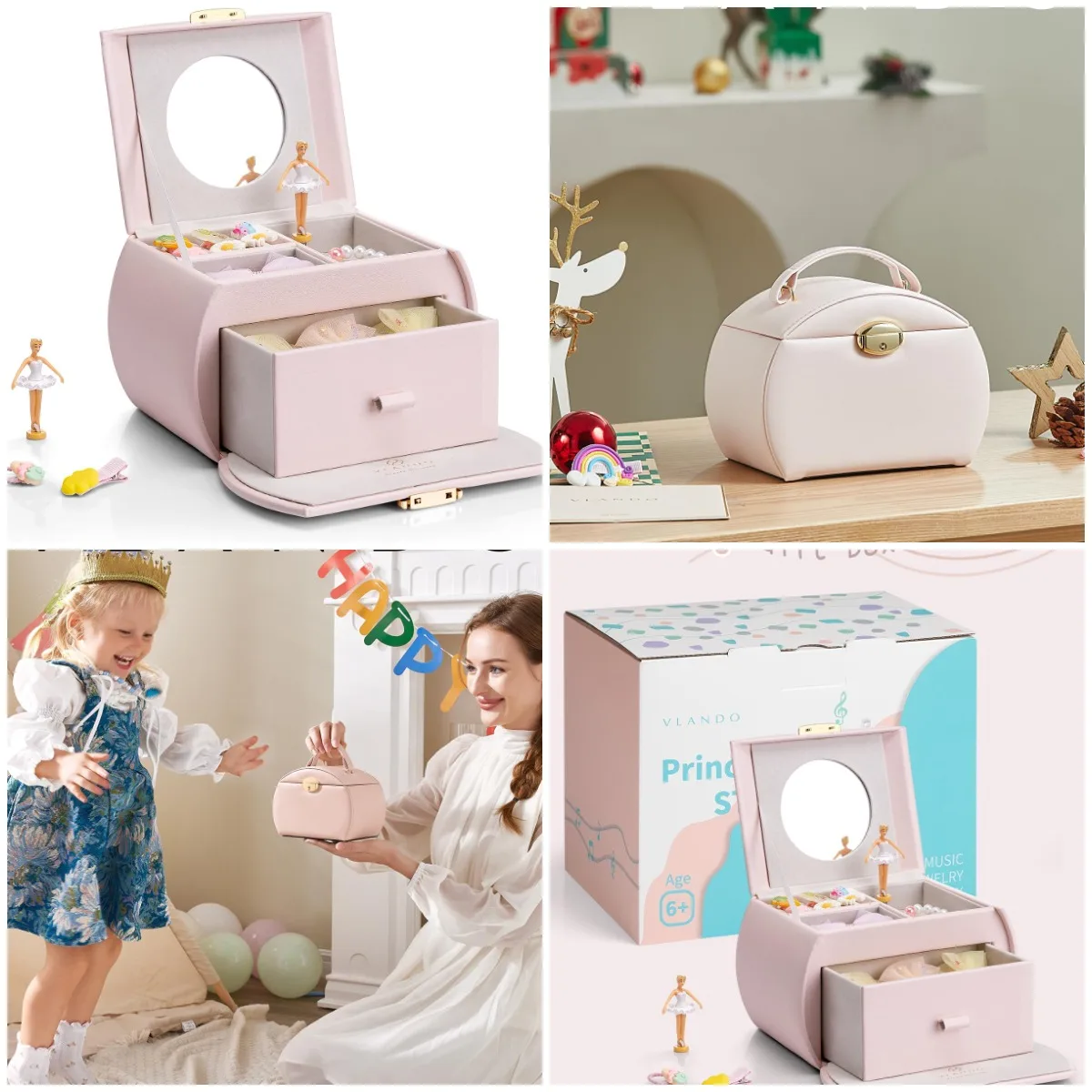 Kids Musical Jewelry Box with Drawer, Ballerina Music Box & Stickers, Light Pink Gift for Girls
Kids Musical Jewelry Box with Drawer, Ballerina Music Box & Stickers, Light Pink Gift for Girls