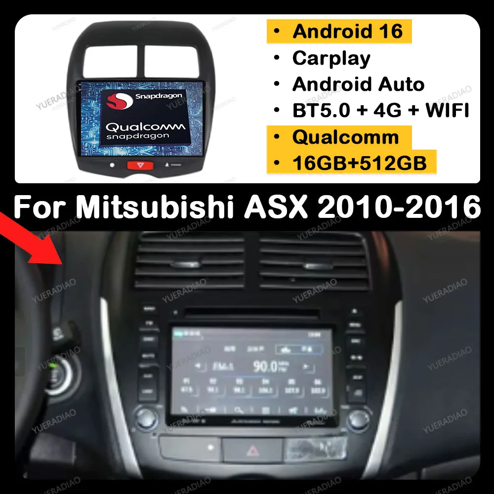 Android 16 Car Radio For Mitsubishi ASX 1 2010 2011 2012 2013 2014 2015 2016 Head Unit Qualcomm 4G WIFI GPS NAVI QLED BT 2DIN
Android 16 Car Radio For Mitsubishi ASX 1 2010 2011 2012 2013 2014 2015 2016 Head Unit Qualcomm 4G WIFI GPS NAVI QLED BT 2DIN
