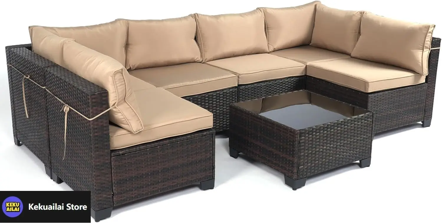 7 Pieces Outdoor Patio Furniture Sets,Rattan Conversation Sectional Set,Manual Weaving Wicker Patio Sofa with Tea Table
7 Pieces Outdoor Patio Furniture Sets,Rattan Conversation Sectional Set,Manual Weaving Wicker Patio Sofa with Tea Table