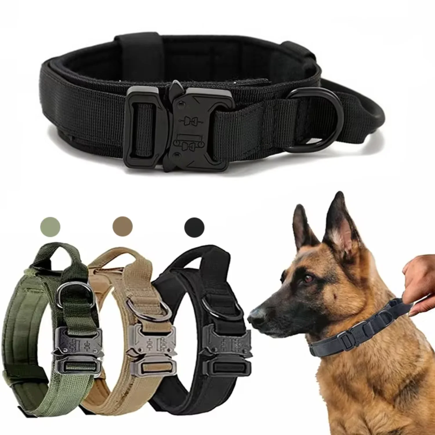 Wholesale Tactical With Handle Durable Tactical Nylon Dog Collar Adjustable Training Collar For Large Dogs
Wholesale Tactical With Handle Durable Tactical Nylon Dog Collar Adjustable Training Collar For Large Dogs