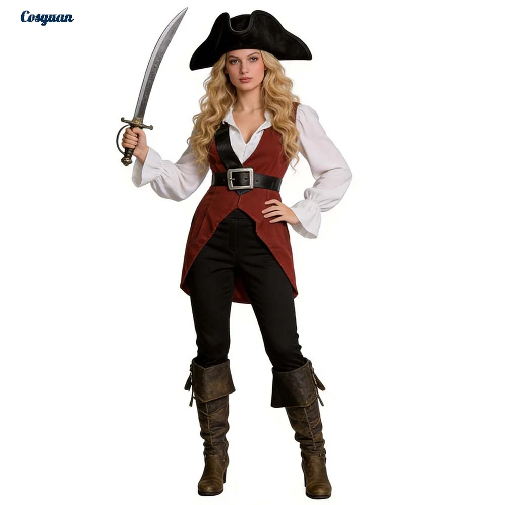 Movie Caribbean Pirates Cosplay Elizabeth Swann Top Pants Cloth Party Disguise Roleplay Halloween Costume Carnival Outfits Suits
Movie Caribbean Pirates Cosplay Elizabeth Swann Top Pants Cloth Party Disguise Roleplay Halloween Costume Carnival Outfits Suits