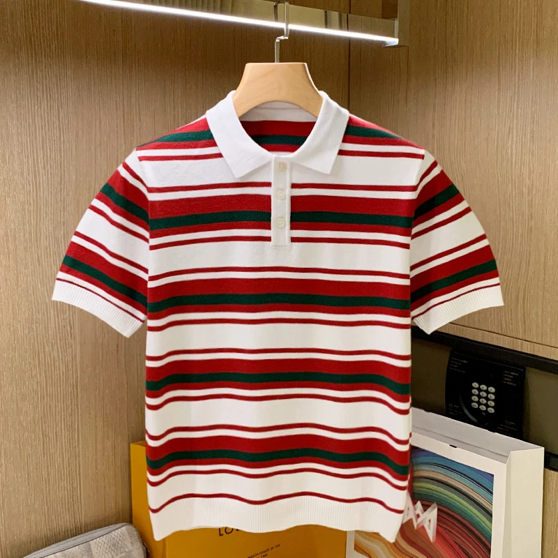 Streetwear Mens Knitting Polo Shirts Summer Solid Color Knit Tops Men Vintage Short Sleeve Tees Breathable 2024 Summer New C19
Streetwear Mens Knitting Polo Shirts Summer Solid Color Knit Tops Men Vintage Short Sleeve Tees Breathable 2024 Summer New C19