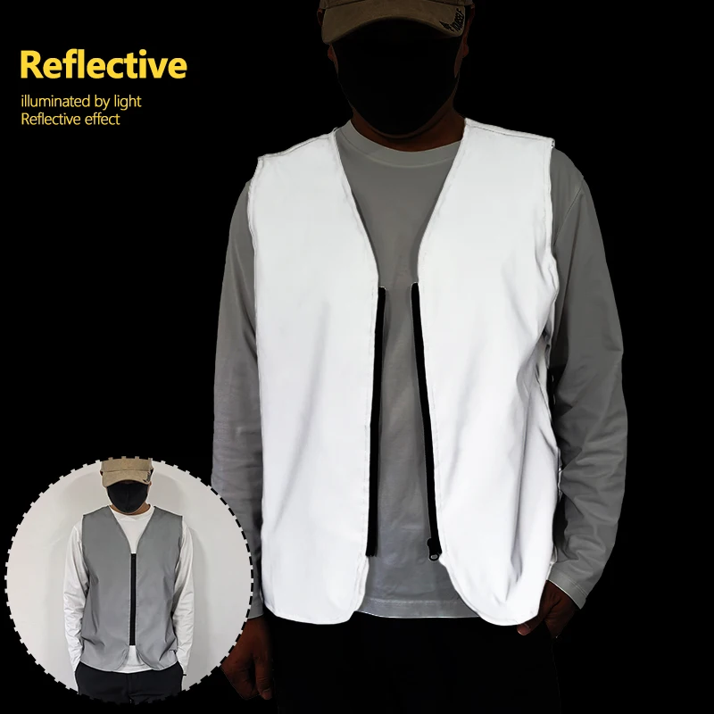 Reflective Clothes Men Vest Outdoor Sports Casual Sleeveless Jacket Spring Summer Lightweight Night Running Cycling Shiny Coats
Reflective Clothes Men Vest Outdoor Sports Casual Sleeveless Jacket Spring Summer Lightweight Night Running Cycling Shiny Coats