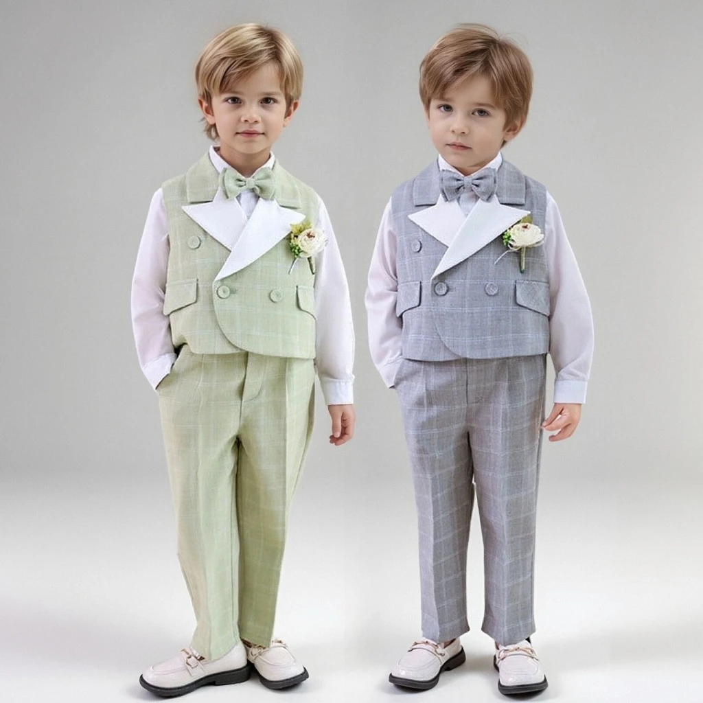 Модный комплект для мальчиков 2026: Весенний костюм в британском стиле, элегантный школьный наряд с жилетом в клетку для фотосессий и дней рождения
Модный комплект для мальчиков 2026: Весенний костюм в британском стиле, элегантный школьный наряд с жилетом в клетку для фотосессий и дней рождения
