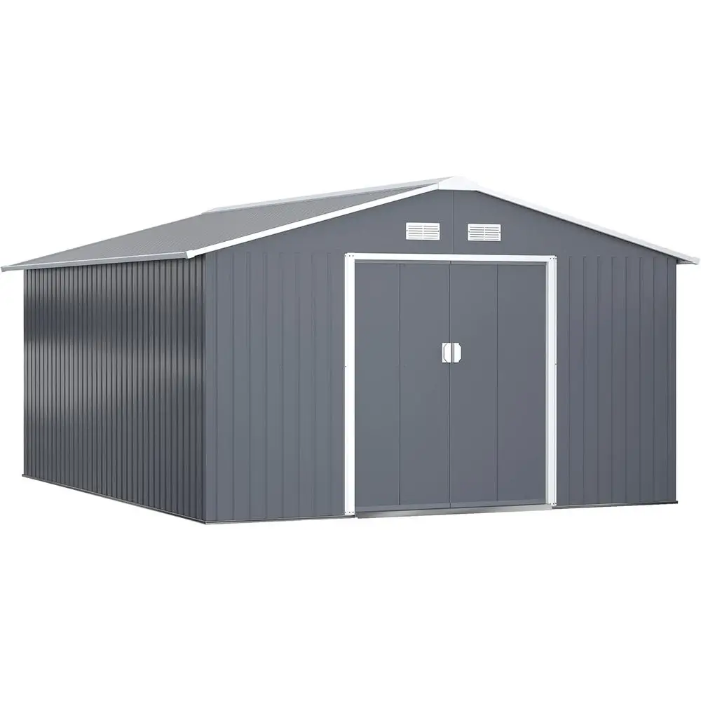 11' x 13' Outdoor Metal Storage Shed with Foundation Kit, Lockable Doors, Air Vents & Sloping Roof for Garden Tools
11' x 13' Outdoor Metal Storage Shed with Foundation Kit, Lockable Doors, Air Vents & Sloping Roof for Garden Tools