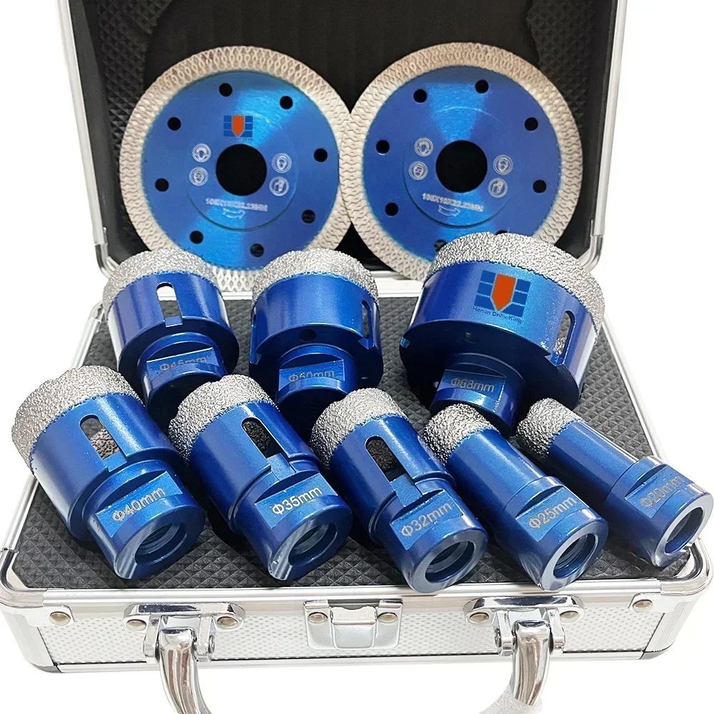 In Stock Hot Sale Brazed Diamond Hole Saw Kit Diamond Bit Drill Set Braze High-Quality Diamond Crown for Ceramic Tiles
In Stock Hot Sale Brazed Diamond Hole Saw Kit Diamond Bit Drill Set Braze High-Quality Diamond Crown for Ceramic Tiles