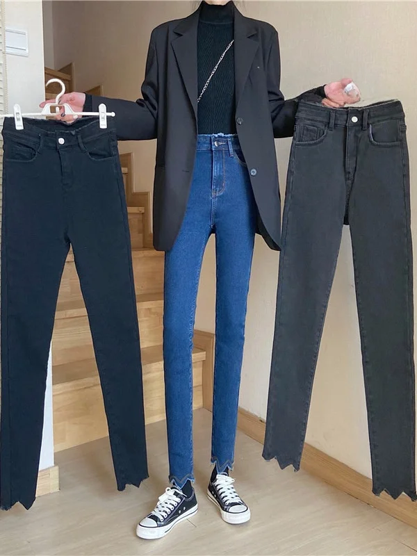 High Waist Slim Fit Blue Grey Denim Jeans Women's Autumn Winter Elastic Stretchy Tummy Control Long Leggings Casual Pants
High Waist Slim Fit Blue Grey Denim Jeans Women's Autumn Winter Elastic Stretchy Tummy Control Long Leggings Casual Pants