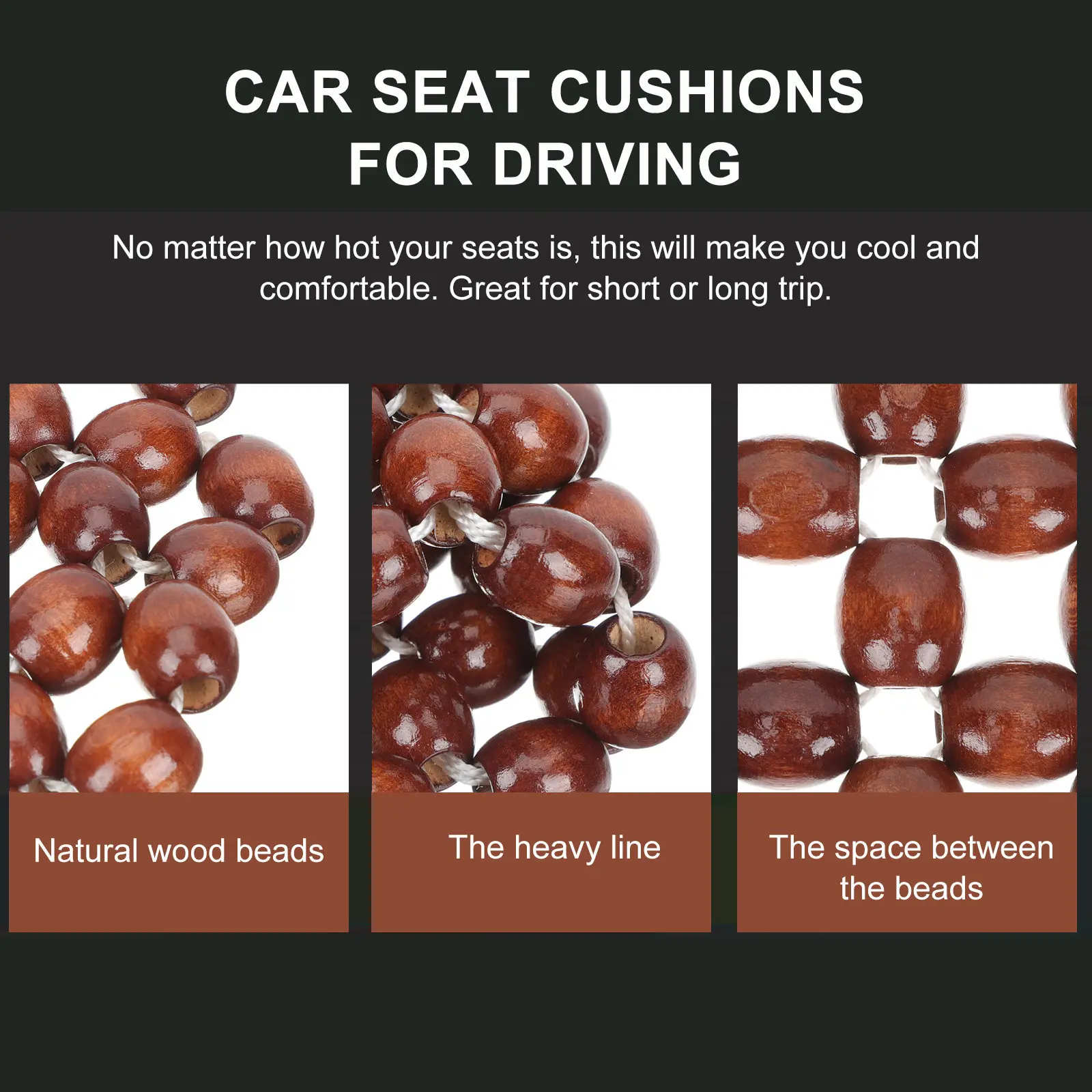 Beaded Car Seat Cushion Wooden Cooling Massage Pad For Vehicle Office Chair Universal Fit Trucks Minivans Comfortable
Beaded Car Seat Cushion Wooden Cooling Massage Pad For Vehicle Office Chair Universal Fit Trucks Minivans Comfortable