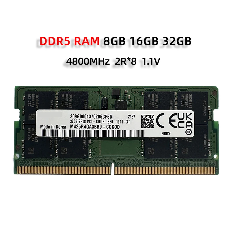 Оперативная память DDR5 8 ГБ 16 ГБ 32 ГБ 4800 МГц PC5-34800 1,1 В 262 Pin для ноутбука компьютера ОЗУ
Оперативная память DDR5 8 ГБ 16 ГБ 32 ГБ 4800 МГц PC5-34800 1,1 В 262 Pin для ноутбука компьютера ОЗУ