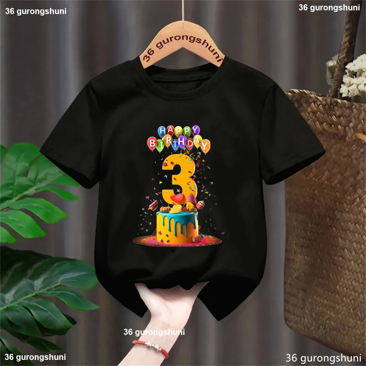 Happy Birthday 3rd Cake Printed Tshirt Girls/Boys Colorful Kids Clothes Harajuku Kawaii Children'S Clothing White/Black T-Shirt
Happy Birthday 3rd Cake Printed Tshirt Girls/Boys Colorful Kids Clothes Harajuku Kawaii Children'S Clothing White/Black T-Shirt