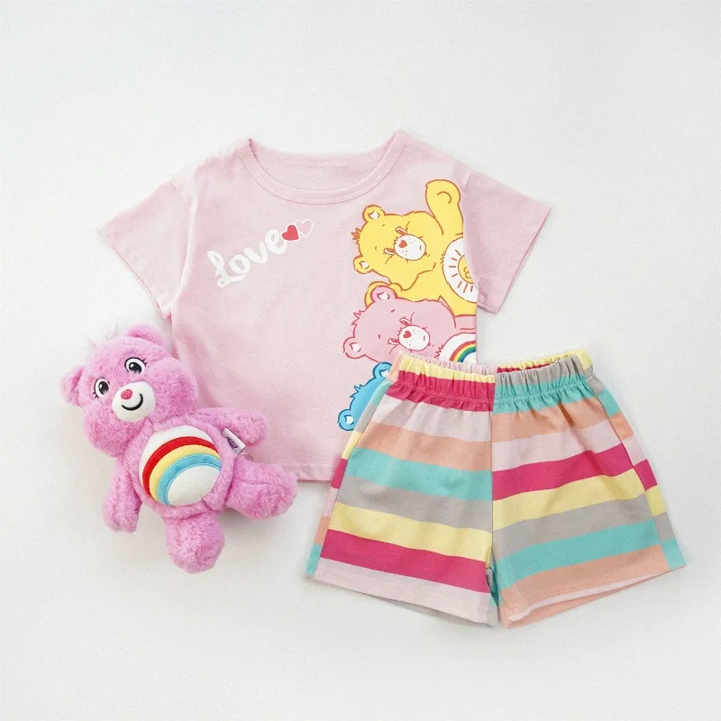 Hot New Care Bears Short Sleeved Set for Summer Boy and Girl Pure Cotton Short Sleeved Two-piece Set for Summer Birthday Gift
Hot New Care Bears Short Sleeved Set for Summer Boy and Girl Pure Cotton Short Sleeved Two-piece Set for Summer Birthday Gift