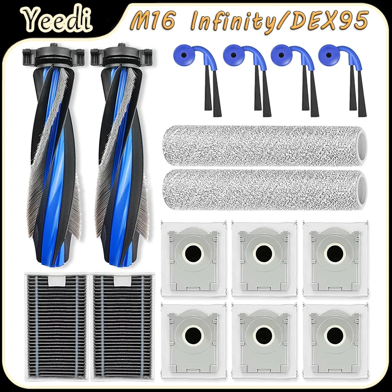 For Yeedi M16 Infinity/DEX95 Robot Vacuum Cleaner Accessories kit Main Brush、HEPA Filter、Roller Mop、Side Brush、Dust Bags Parts
For Yeedi M16 Infinity/DEX95 Robot Vacuum Cleaner Accessories kit Main Brush、HEPA Filter、Roller Mop、Side Brush、Dust Bags Parts