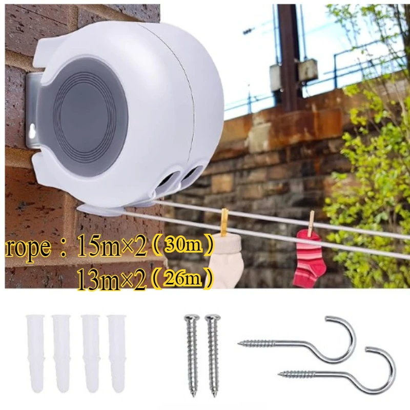 1PC 26/30m Retractable outdoor washing line rope double Clothes Lines Wall Mounted Heavy Duty Extendable Outside Clothesline
1PC 26/30m Retractable outdoor washing line rope double Clothes Lines Wall Mounted Heavy Duty Extendable Outside Clothesline