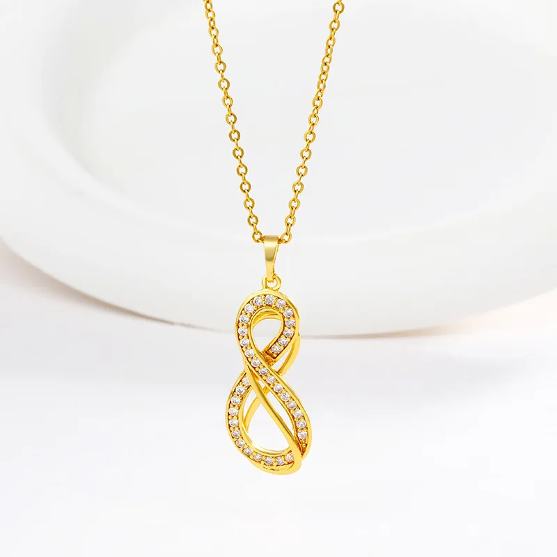 Luxury 24K 9999 Pure Gold real gold Men's and Women's 8-word Unlimited Pendant Necklace
Luxury 24K 9999 Pure Gold real gold Men's and Women's 8-word Unlimited Pendant Necklace