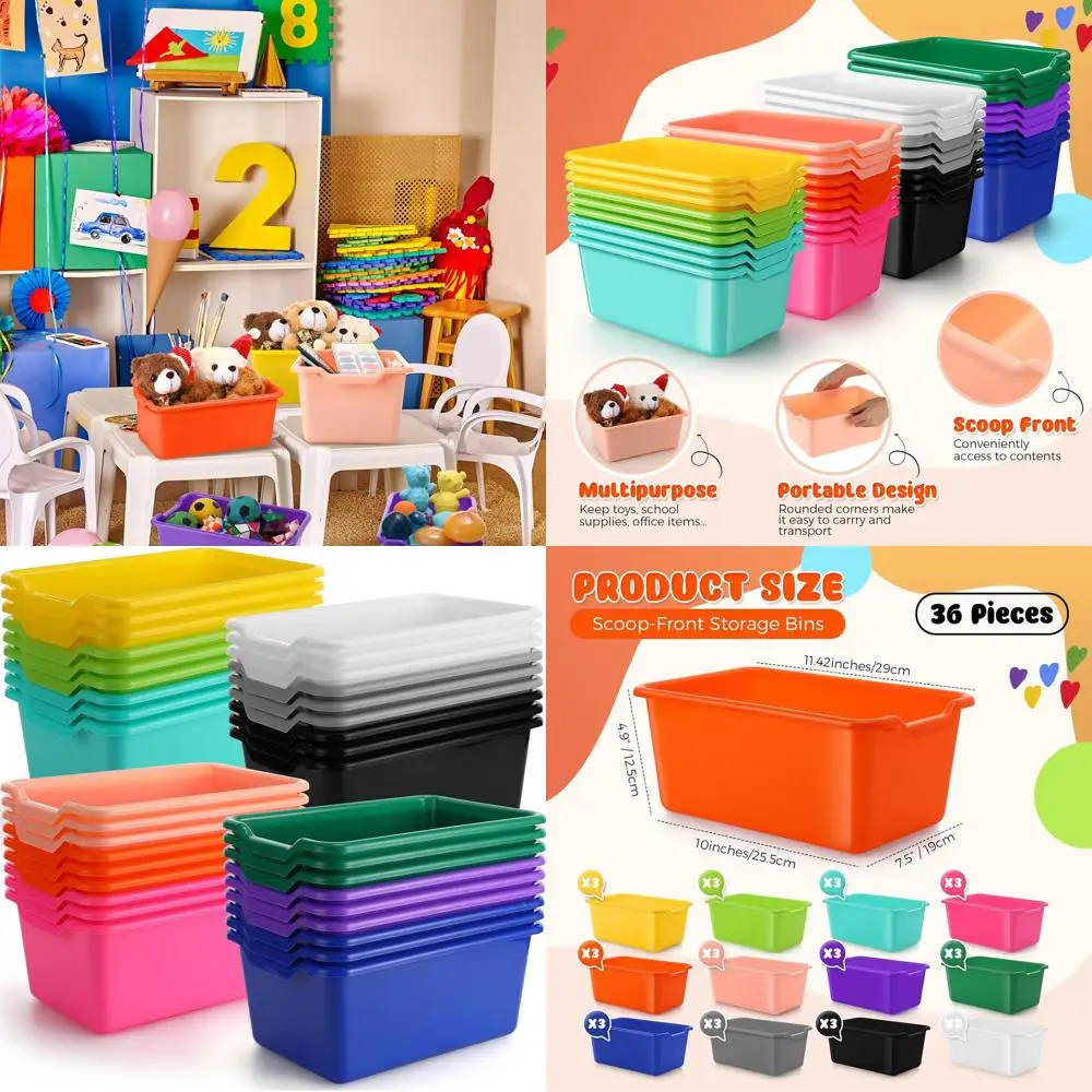 36-компонентные пластиковые штабелируемые контейнеры для хранения для классов, дома и офиса — идеально подходят для книг, игрушек и принадлежностей ярких цветов.
36-компонентные пластиковые штабелируемые контейнеры для хранения для классов, дома и офиса — идеально подходят для книг, игрушек и принадлежностей ярких цветов.