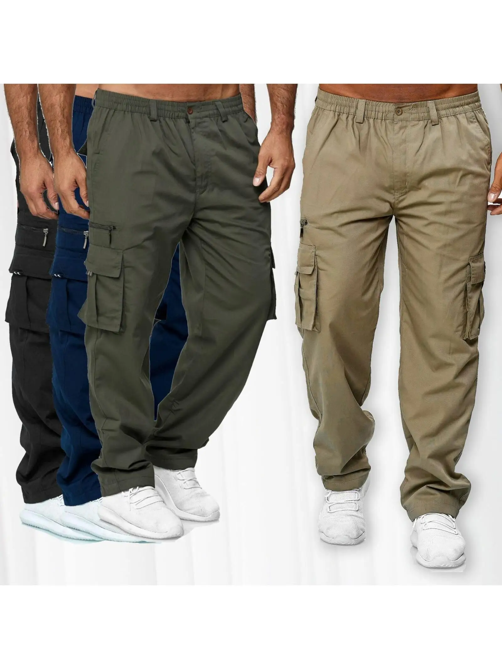Мужские повседневные брюки прямого кроя для работы, уличные брюки для фитнеса с множеством карманов, длинные брюки, удобные джинсы свободного кроя
Мужские повседневные брюки прямого кроя для работы, уличные брюки для фитнеса с множеством карманов, длинные брюки, удобные джинсы свободного кроя