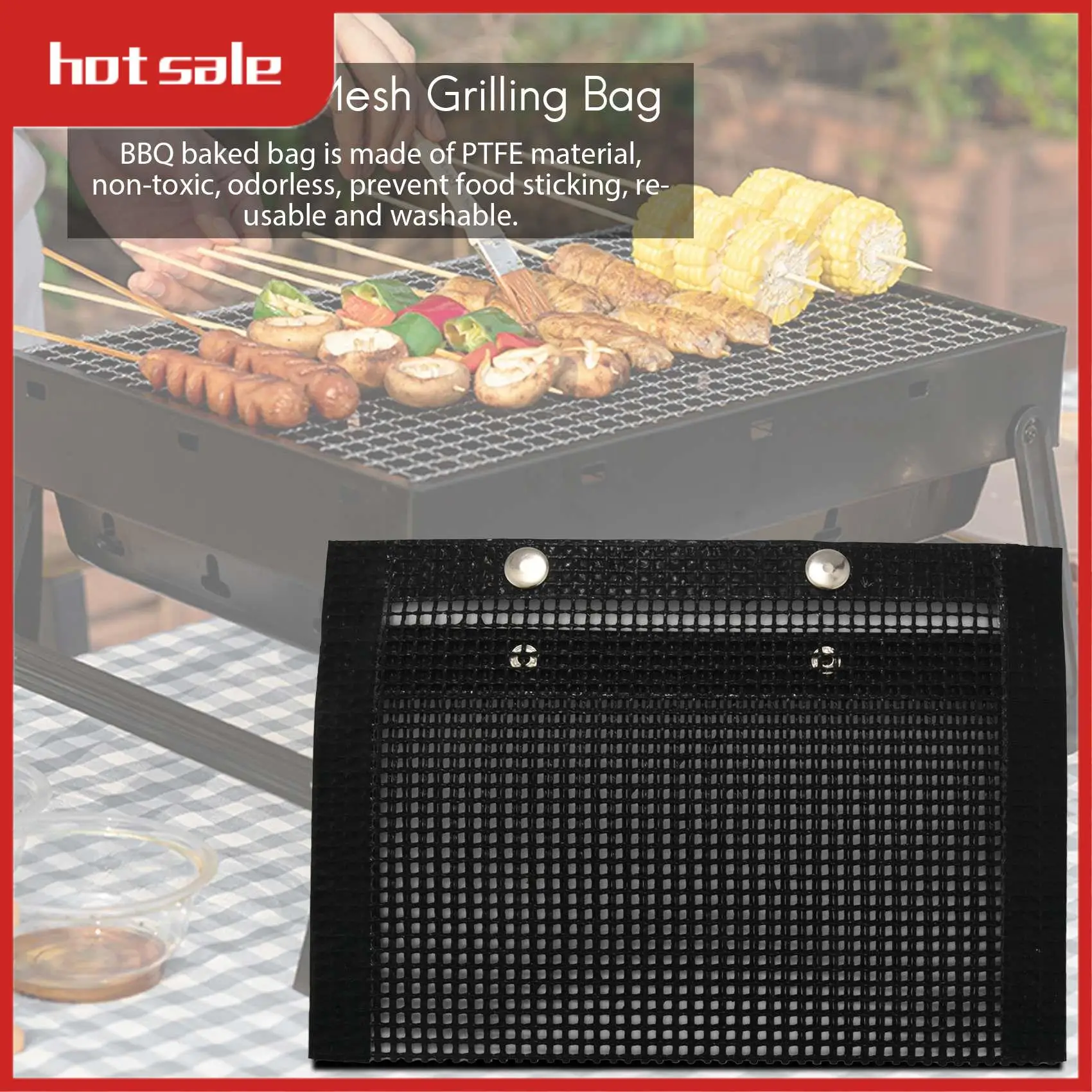A33R-3 Pcs Non-Stick Mesh Grilling Bag Non-Stick BBQ Bake Bag Outdoor Picnic Tool
A33R-3 Pcs Non-Stick Mesh Grilling Bag Non-Stick BBQ Bake Bag Outdoor Picnic Tool