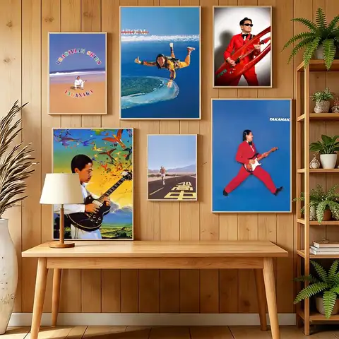 Rock Singer M-Masayoshi Takanaka Poster HD Self Adhesive Wall Mural Stickers Decals for Bedroom Living Room Home Decor Gift