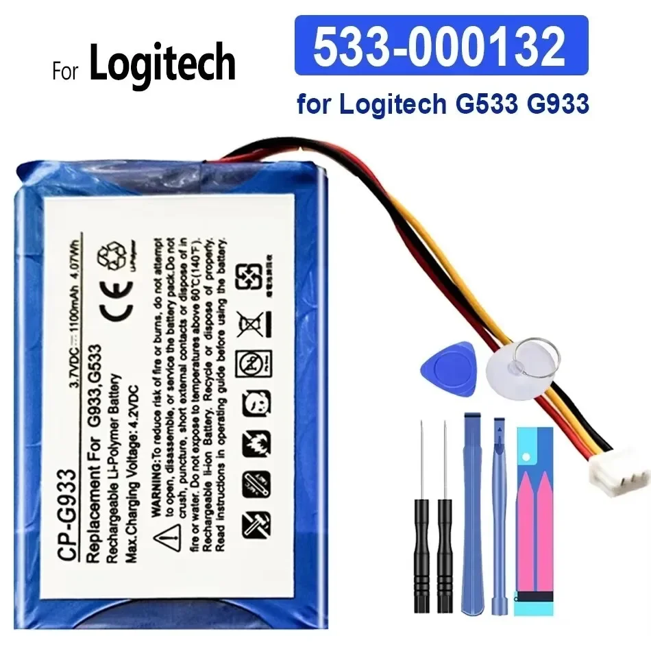 Аккумулятор для гарнитуры Logitech G533/G933/G933S емкостью 1100 мАч, модель 533- 000132
Аккумулятор для гарнитуры Logitech G533/G933/G933S емкостью 1100 мАч, модель 533- 000132