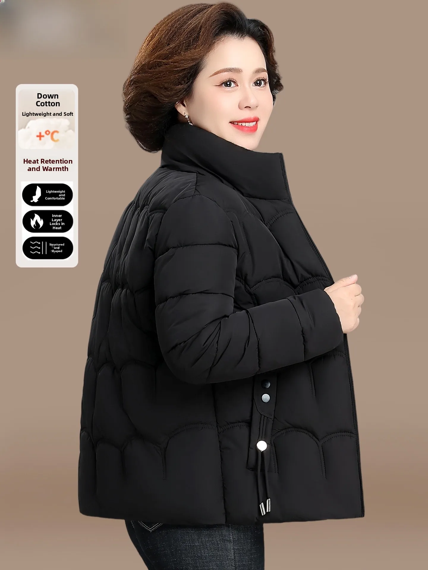 Faionable Winter Cotton Jaet Women's Warmth down Cotton Coat Middle-Aged And ly Sli Cold-Resistant Outerwear
Faionable Winter Cotton Jaet Women's Warmth down Cotton Coat Middle-Aged And ly Sli Cold-Resistant Outerwear