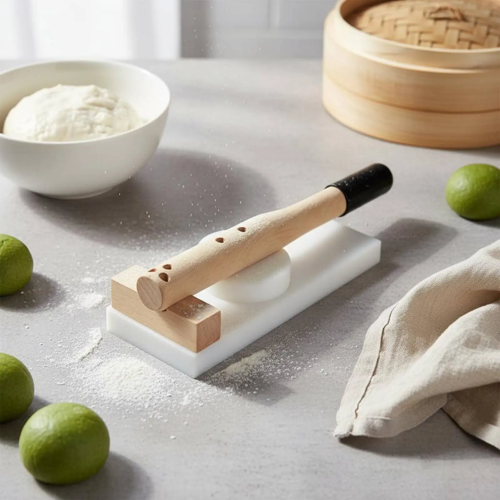 Rice Cake Press Handmade Wooden Paste Press Wooden Paste Flattener Small and Lightweight Dumpling Skin Form for Beginners
Rice Cake Press Handmade Wooden Paste Press Wooden Paste Flattener Small and Lightweight Dumpling Skin Form for Beginners
