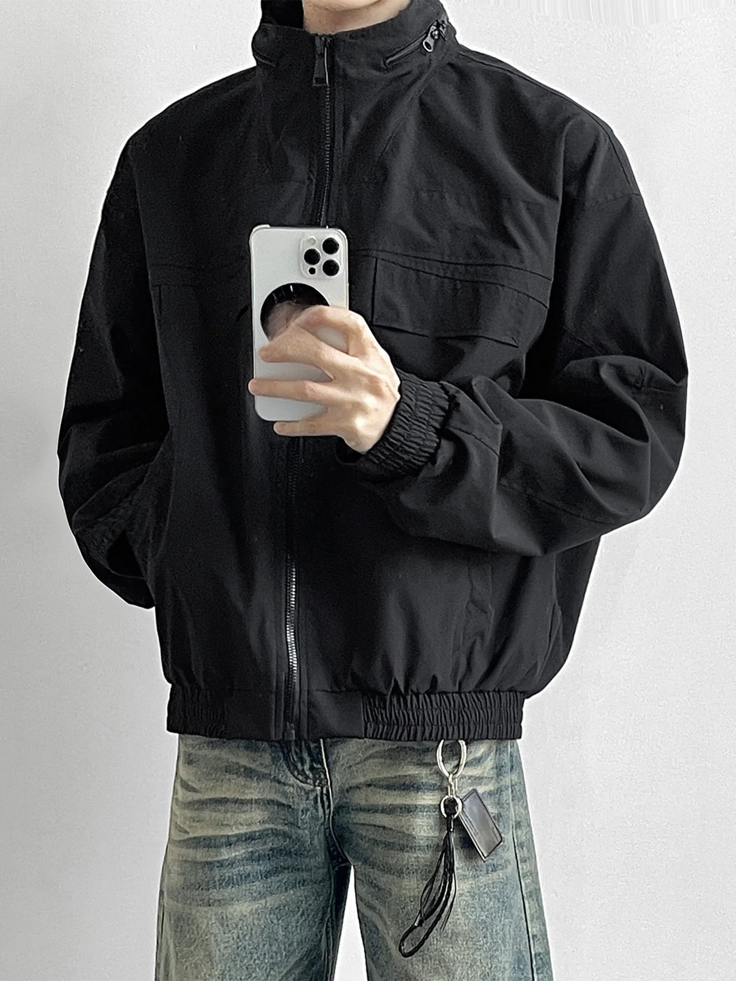 American Ranger Jaet Men's Spring Faion Brand Stand Collar ort Coat High Street Cool Cleanfit Outerwear for Men
American Ranger Jaet Men's Spring Faion Brand Stand Collar ort Coat High Street Cool Cleanfit Outerwear for Men