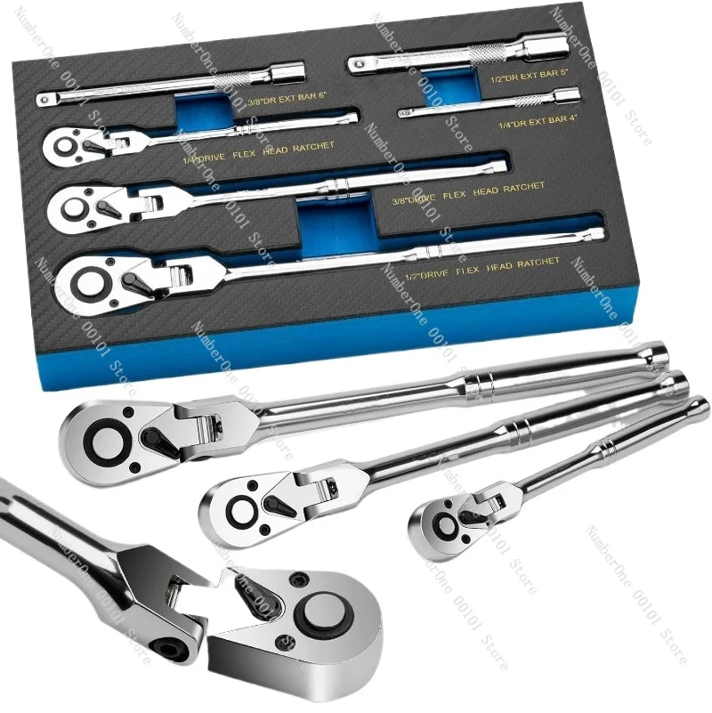 6-Piece Flex Head Ratchet Set 1/4, 3/8, Essential Mechanic Tool Kit for Tightening and Loosening Nuts and Bolts with Flexibility
6-Piece Flex Head Ratchet Set 1/4, 3/8, Essential Mechanic Tool Kit for Tightening and Loosening Nuts and Bolts with Flexibility