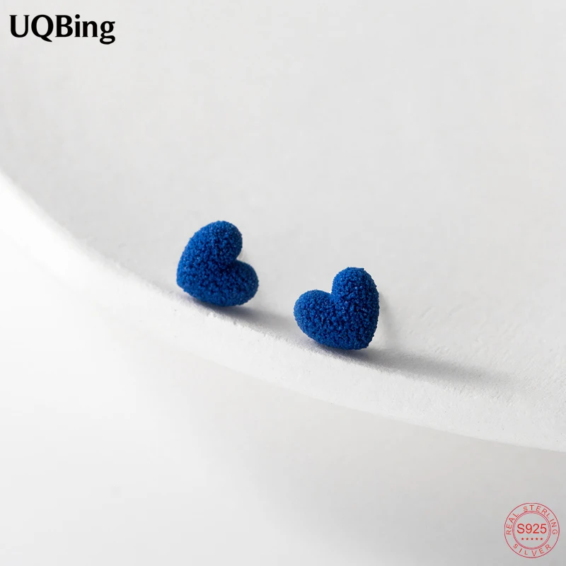 Sterling Silver Ceramic Klein Blue Brushed Heart Stud Earrings For Women Fashion Party Wedding Jewelry Accessories Gir
Sterling Silver Ceramic Klein Blue Brushed Heart Stud Earrings For Women Fashion Party Wedding Jewelry Accessories Gir