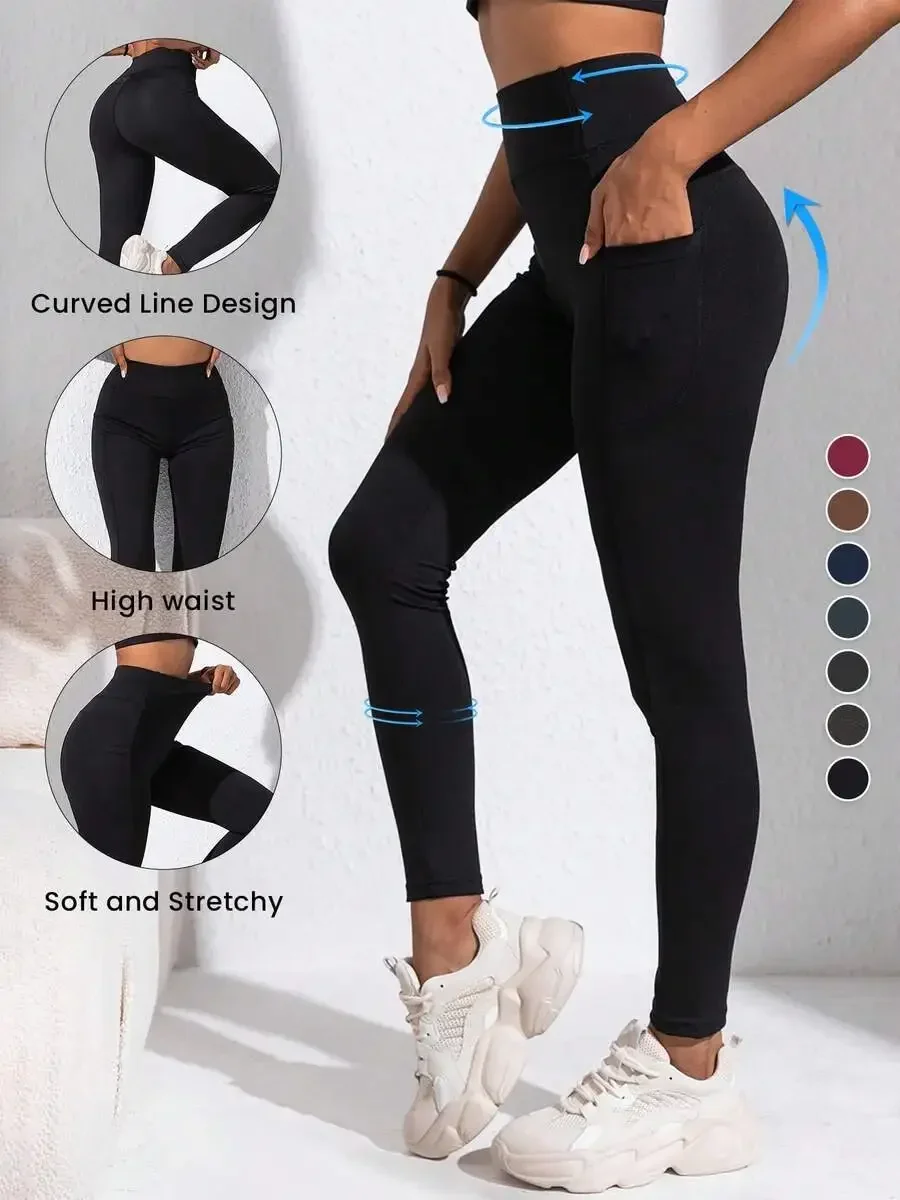 High Waist Hip Lift Yoga Leggings With Pockets Soft Stretchy Sports Running Pants
High Waist Hip Lift Yoga Leggings With Pockets Soft Stretchy Sports Running Pants