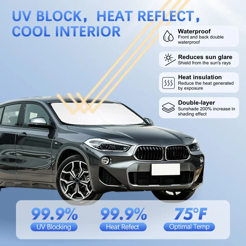 Car Windshield Sun Shade For BMW X2 F39 2018-2022 Sunshade Sun Visor Protector Blocks UV Rays Summer Car Accessories
Car Windshield Sun Shade For BMW X2 F39 2018-2022 Sunshade Sun Visor Protector Blocks UV Rays Summer Car Accessories