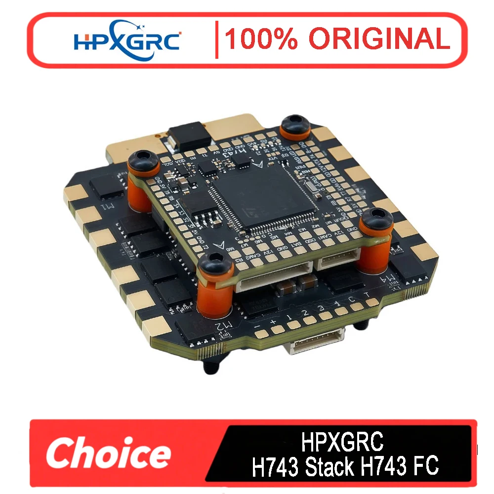 HPXGRC H743 Stack H743 Flight Controller ICM42688P with BLHeli_32 80A/100A ESC 3-8S LIPO 30.5x30.5mm for RC FPV Racing Drone
HPXGRC H743 Stack H743 Flight Controller ICM42688P with BLHeli_32 80A/100A ESC 3-8S LIPO 30.5x30.5mm for RC FPV Racing Drone