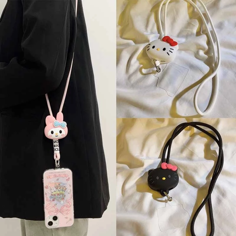 Ремешок через плечо Hello Kitty, ожерелье, регулируемый ремешок для мобильного телефона, длинная подвесная веревка с зажимом, универсальный ремешок с защитой от потери
Ремешок через плечо Hello Kitty, ожерелье, регулируемый ремешок для мобильного телефона, длинная подвесная веревка с зажимом, универсальный ремешок с защитой от потери