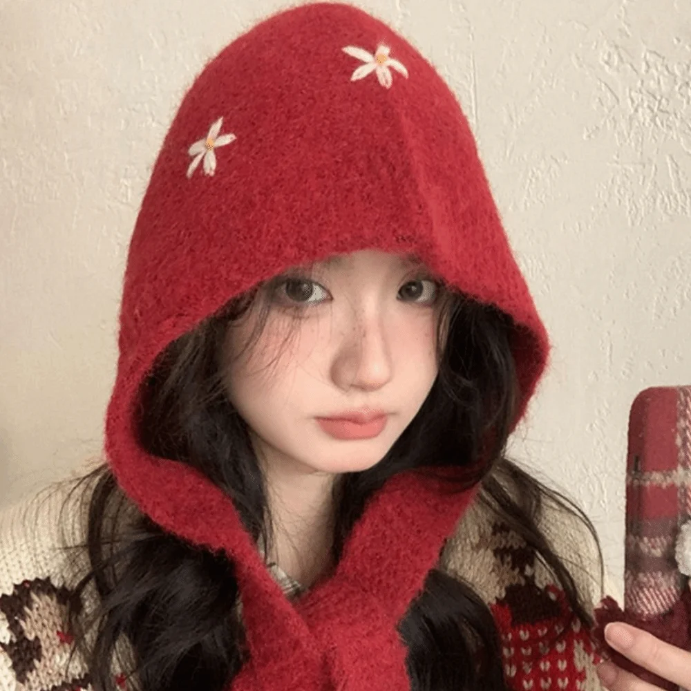 Casual Sweet Knitted Balaclava Hat Woolen Embroidered Flowers Neck Collar Beanies Cap Coldproof Polyester Pullover Cap Autumn
Casual Sweet Knitted Balaclava Hat Woolen Embroidered Flowers Neck Collar Beanies Cap Coldproof Polyester Pullover Cap Autumn