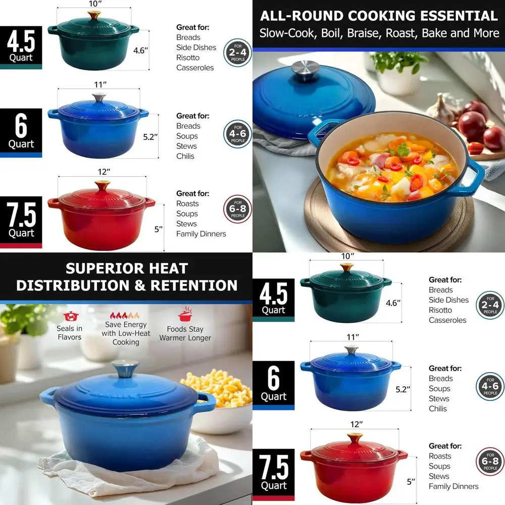 Чугунная эмалированная жаровня Aqua Blue объемом 6 кварт с крышкой и ручкой, пригодная для использования в духовке до 500°F. ° Подходит для всех типов варочных панелей
Чугунная эмалированная жаровня Aqua Blue объемом 6 кварт с крышкой и ручкой, пригодная для использования в духовке до 500°F. ° Подходит для всех типов варочных панелей