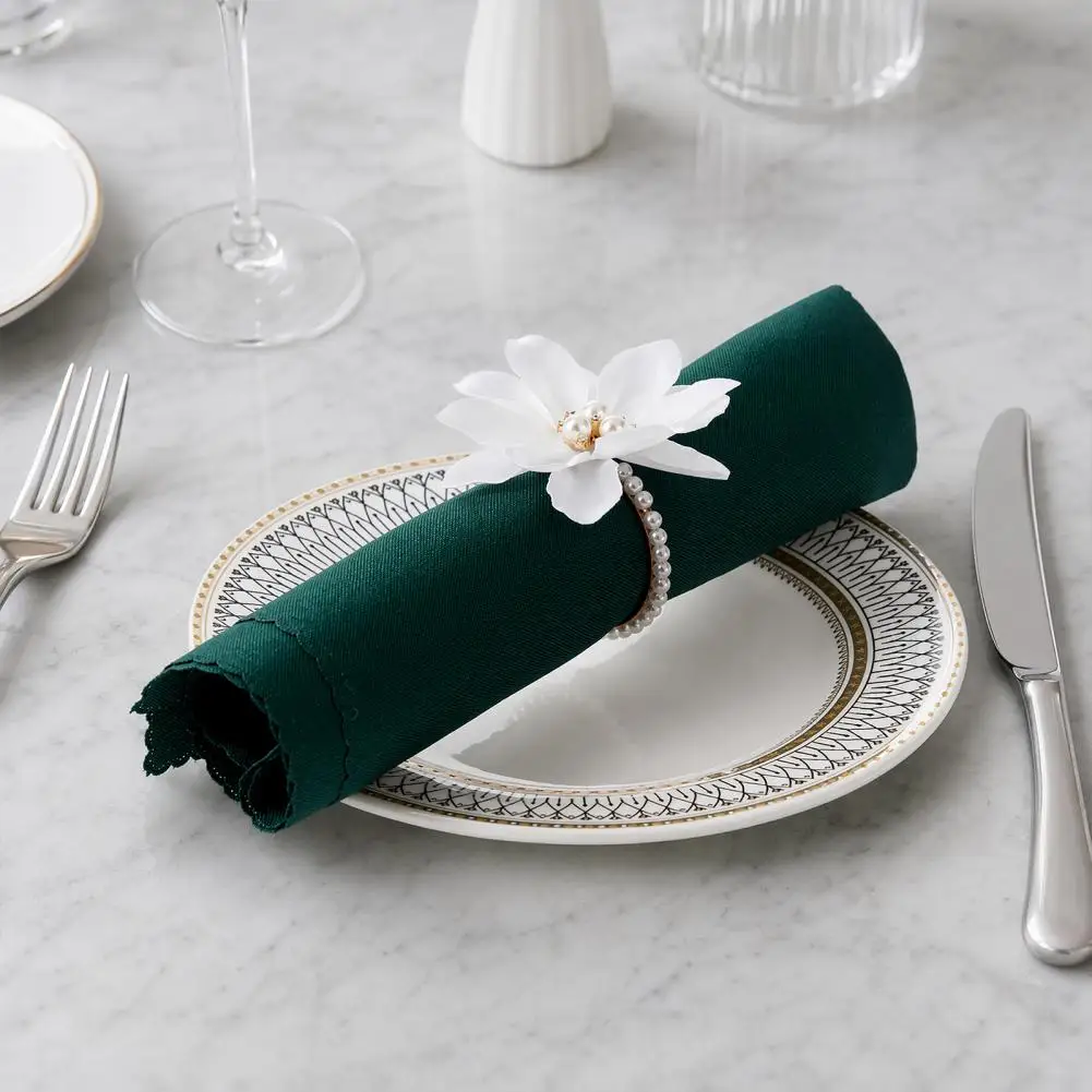 Luxury Table Decor 6pcs White Lotus Napkin Rings Chiffon Flower Table Decor Faux Pearl Dinner Holders for Wedding Bridal Shower
Luxury Table Decor 6pcs White Lotus Napkin Rings Chiffon Flower Table Decor Faux Pearl Dinner Holders for Wedding Bridal Shower