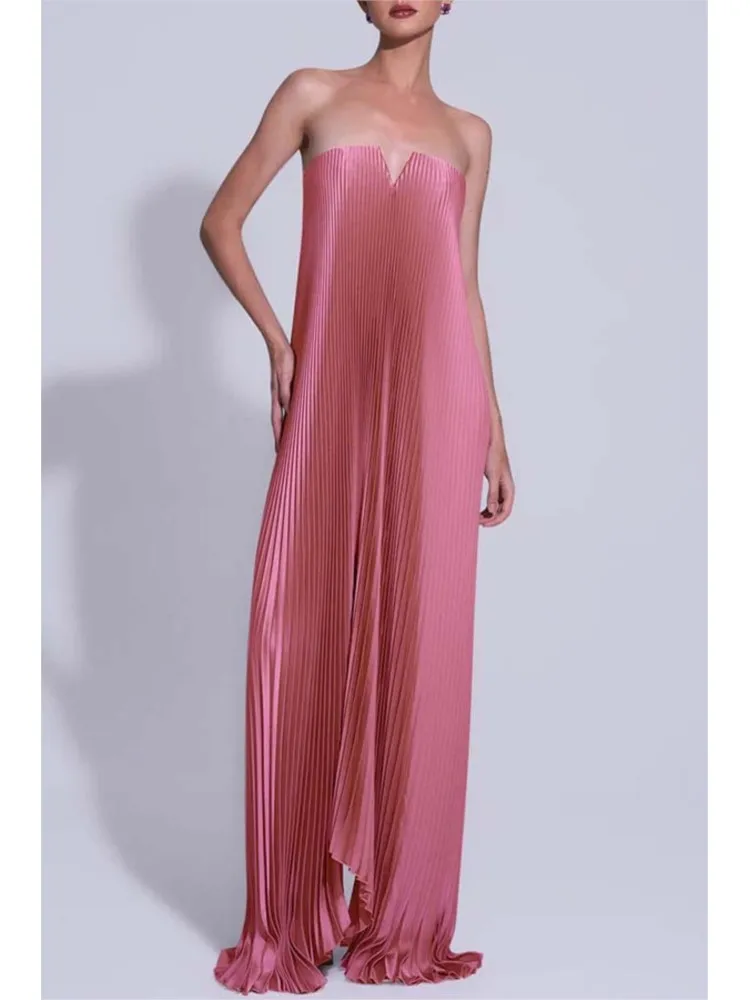 Strapless Pleated Dress Sexy V-neck Oversized Dress Sexy Sleeveless Off-shoulder Fashionable Long Loose Pleated Frock Ropa Mujer
Strapless Pleated Dress Sexy V-neck Oversized Dress Sexy Sleeveless Off-shoulder Fashionable Long Loose Pleated Frock Ropa Mujer