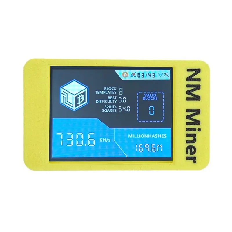 Stable 730Kh/S BTC Bitcoin Mining Device Nmminer Nerdminer+ Case 2.8 Inch Smart Display Crypto Solo Miner
Stable 730Kh/S BTC Bitcoin Mining Device Nmminer Nerdminer+ Case 2.8 Inch Smart Display Crypto Solo Miner