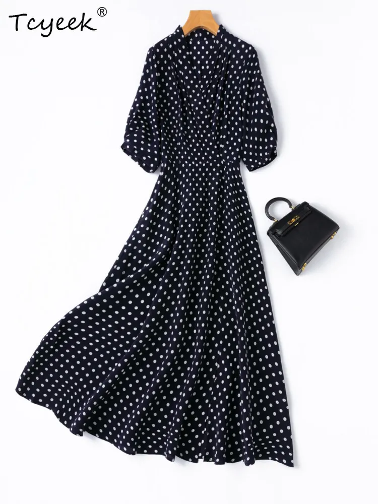 Tcyeek 100% Real Mulberry Silk Dress for Women Elegant Womens Dresses 2026 Fashion Summer Clothes Beach Dress Vestidos Mujer
Tcyeek 100% Real Mulberry Silk Dress for Women Elegant Womens Dresses 2026 Fashion Summer Clothes Beach Dress Vestidos Mujer