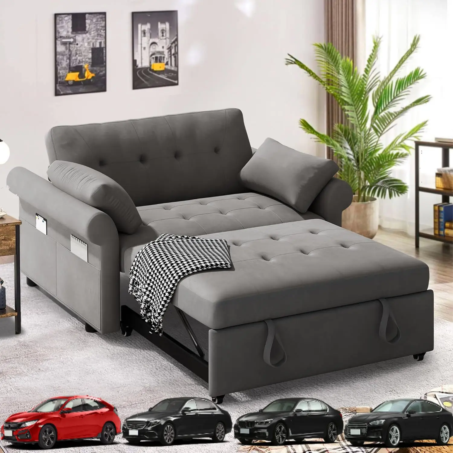 YITAHOME Sleeper Sofa Bed 3-in-1 Convertible Couch with Pullout Bed, Reclining Backrest, Storage Pockets, Modern Space Lounge Fu
YITAHOME Sleeper Sofa Bed 3-in-1 Convertible Couch with Pullout Bed, Reclining Backrest, Storage Pockets, Modern Space Lounge Fu