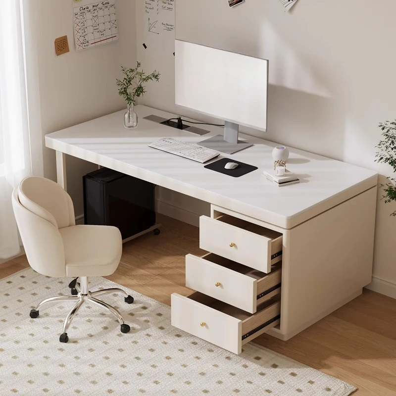 French cream style desktop computer desk household rock slab desk study bedroom office writing desk drawer
French cream style desktop computer desk household rock slab desk study bedroom office writing desk drawer
