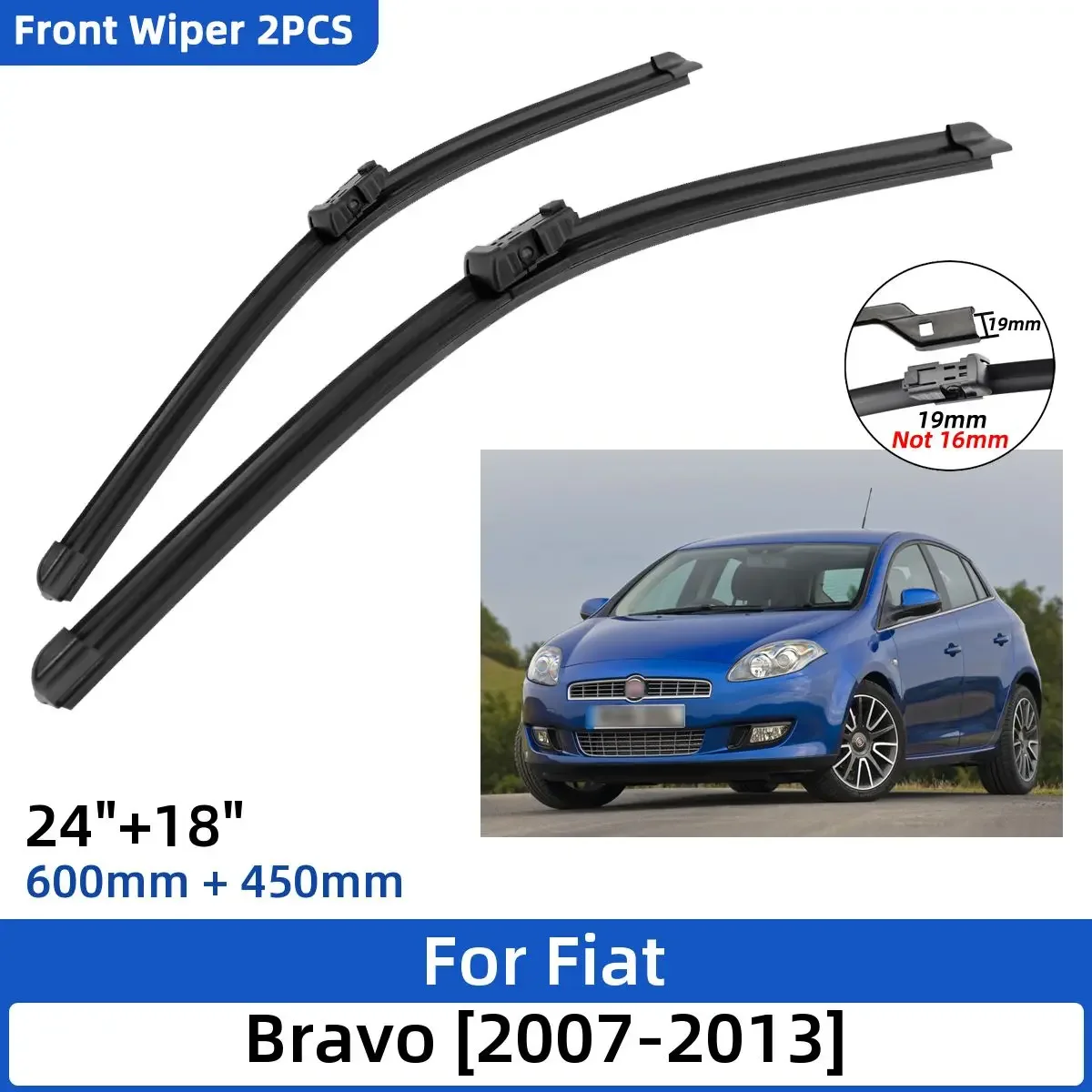 2PCS For Fiat Bravo 2007-2013 24"+18" Front Wiper Blades Windshield Windscreen Window Cutter 2007 2008 2009 2010 2011 2012 2013
2PCS For Fiat Bravo 2007-2013 24"+18" Front Wiper Blades Windshield Windscreen Window Cutter 2007 2008 2009 2010 2011 2012 2013
