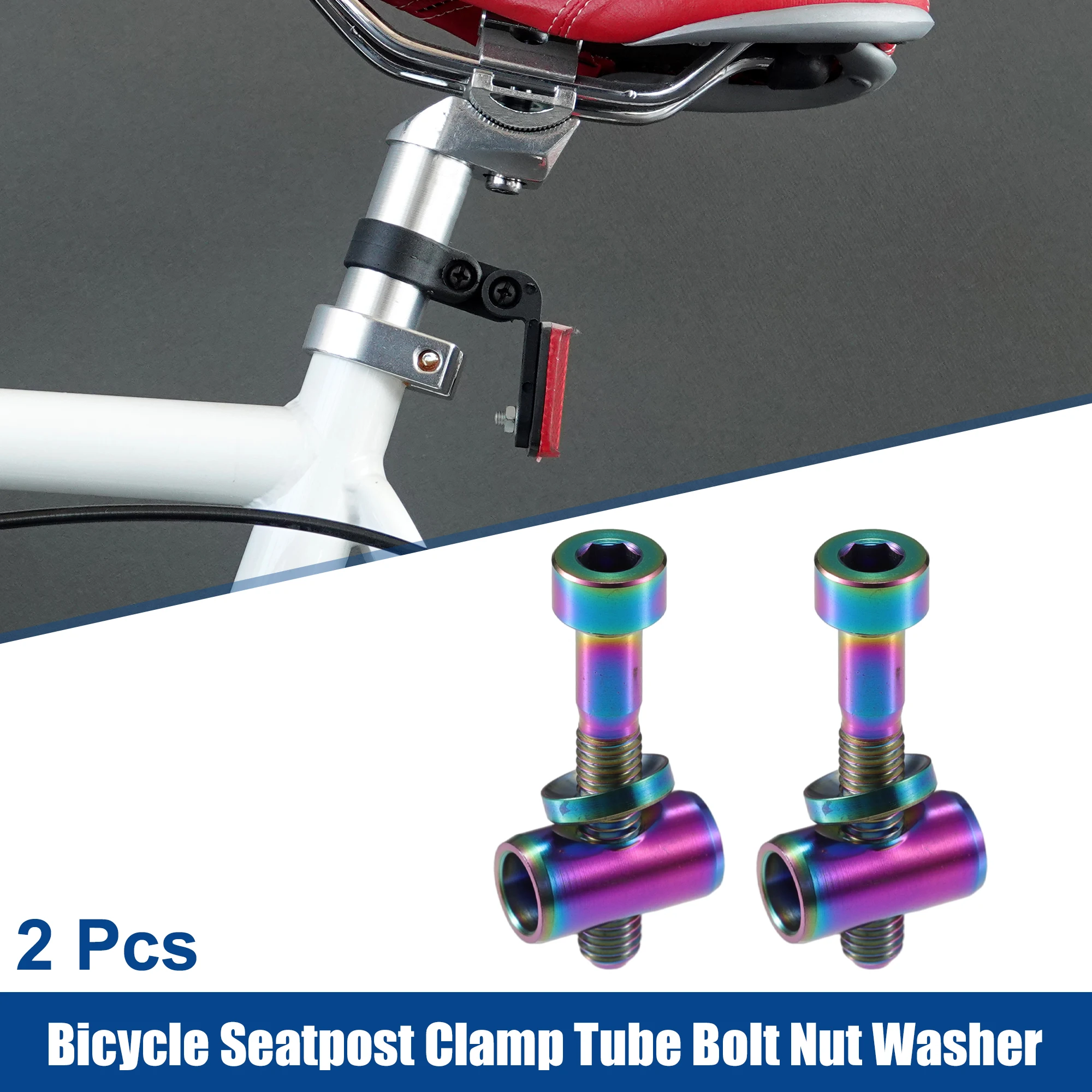 X Autohaux, 2 комплекта M5x30 мм, зажим для подседельного штыря велосипеда, трубчатый болт, гайка, шайба, разные цвета 
X Autohaux, 2 комплекта M5x30 мм, зажим для подседельного штыря велосипеда, трубчатый болт, гайка, шайба, разные цвета