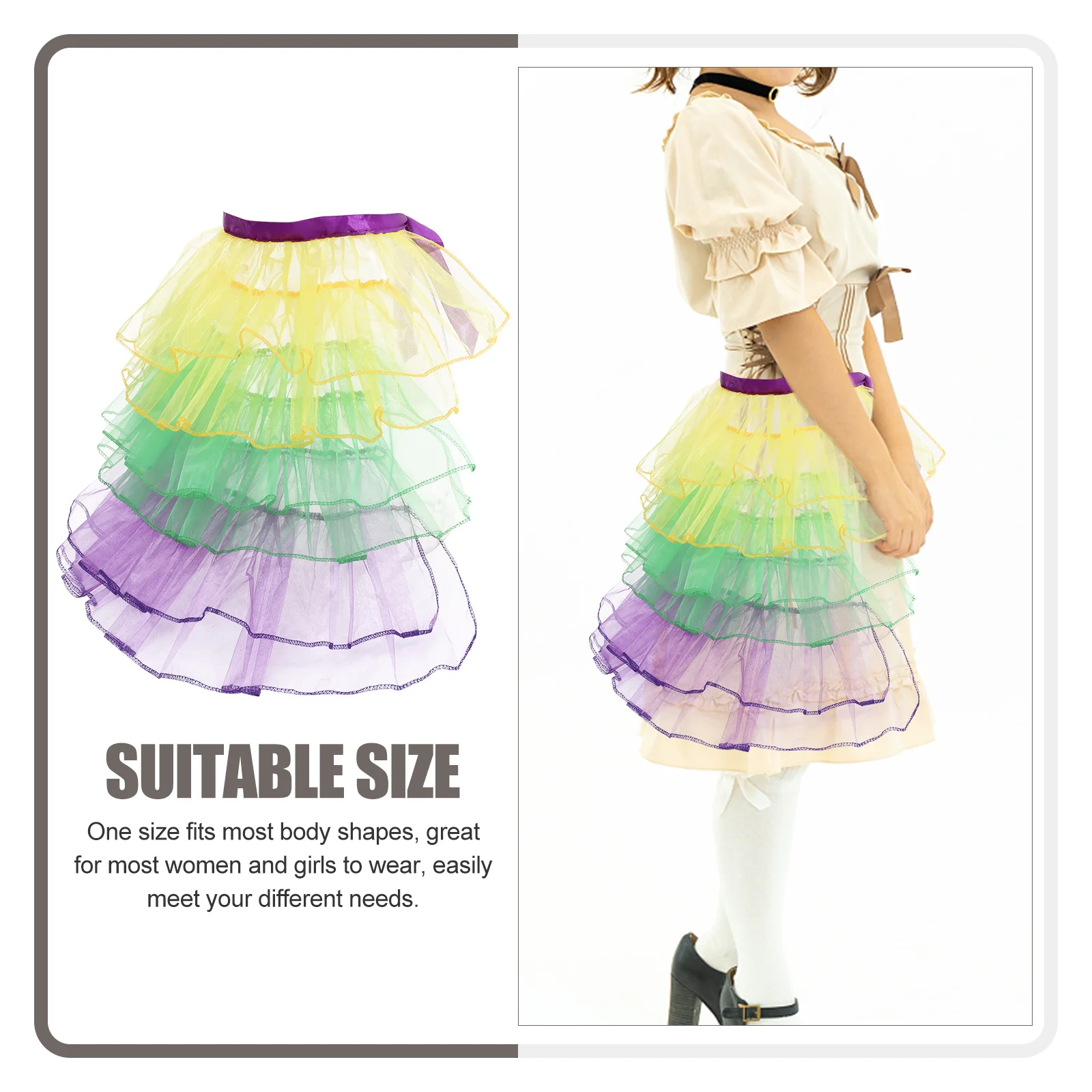Tie on Bustle Skirt Rainbow Tail Tutu Underskirt Festival Wedding Party Costume Accessory for Women Girls Bustle Skirt
Tie on Bustle Skirt Rainbow Tail Tutu Underskirt Festival Wedding Party Costume Accessory for Women Girls Bustle Skirt