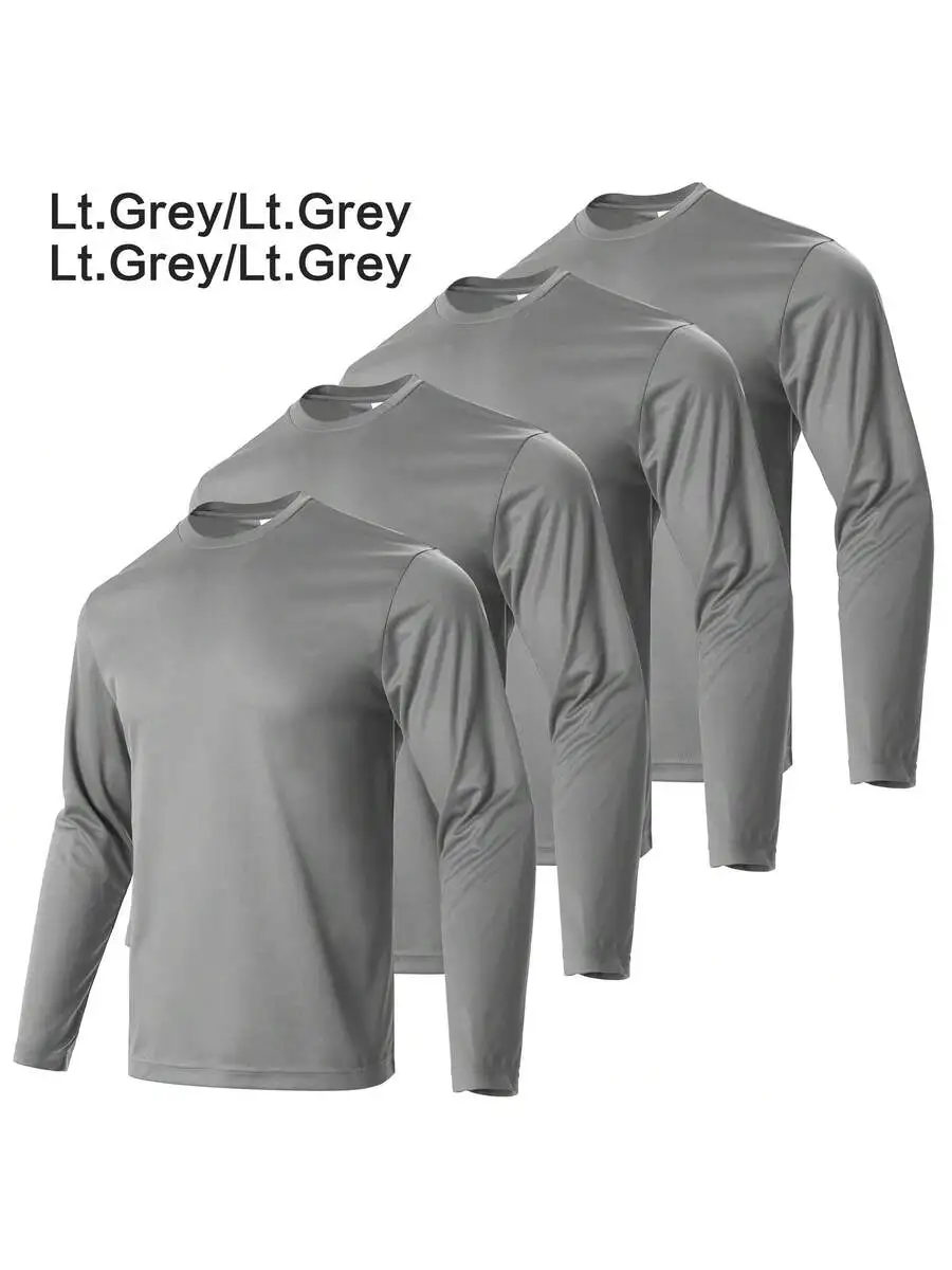 4PCS Mens Performance Long Sleeve T-Shirt Polyester Micro Mesh Crew Neck
4PCS Mens Performance Long Sleeve T-Shirt Polyester Micro Mesh Crew Neck