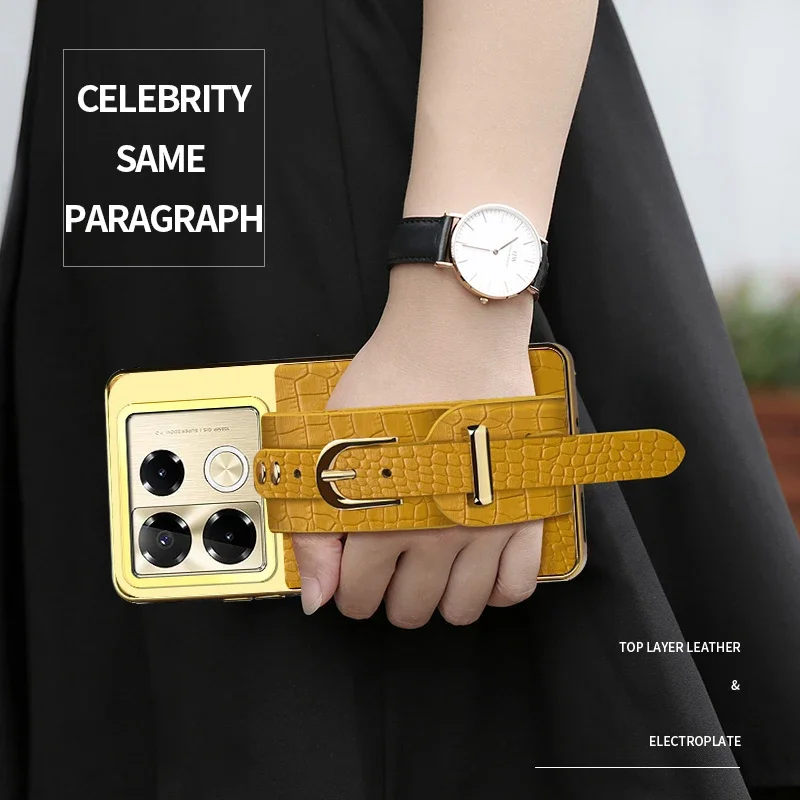 Чехол для телефона из крокодиловой кожи с браслетом для Infinix Note 40 Pro Plus 4G 5G, держатель с ремешком на запястье, противоударный мягкий чехол 
Чехол для телефона из крокодиловой кожи с браслетом для Infinix Note 40 Pro Plus 4G 5G, держатель с ремешком на запястье, противоударный мягкий чехол